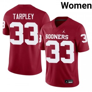 Elite Thread Preston Tarpley #33 OKLA Crimson Jersey | Women University Football Stitched Fan Gear 64246106