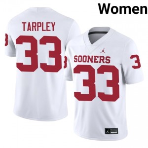 Preston Tarpley #33 OU Jersey | Exclusive White College Football Women Swen 38492417