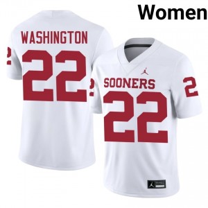 Trynae Washington #22 Sooners Jersey | Exclusive White College Football Women Swen 26190948