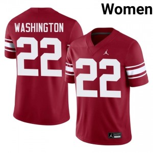 OU Sooners Trynae Washington #22 Crimson Throwback Jersey | Pro Cut Embroidery NCAA Football Women Apparel 38365745