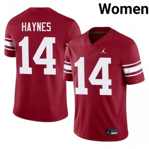 Oklahoma Sooners Trystan Haynes #14 Crimson Throwback Jersey | Pro Cut Embroidery NCAA Football Women Apparel 44523262