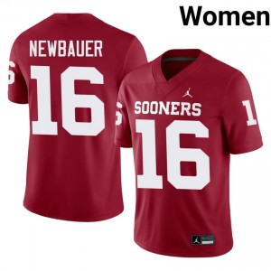 Whitt Newbauer #16 Sooners Jersey | Gameday Crimson College Football Women Stitched 92397522