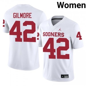 #42 Wyatt Gilmore OU White Jersey | Elite Swen Women Player Football Gear 89587199
