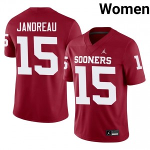 Elite Thread Beau Jandreau #15 Sooners Crimson Jersey | Women University Football Stitched Fan Gear 25926738