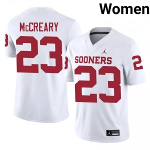 OU Ben McCreary #23 White Jersey | Premium Swen NCAA Football Women Apparel 60481575