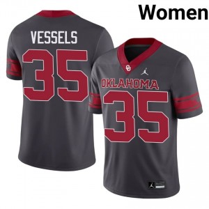 Anthracite Billy Vessels #35 OKLA Alternate Jersey | Women High School Football Limited Stitched 81843263