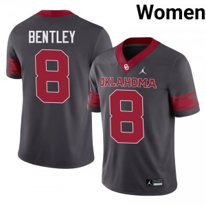 Top-Tier Bowe Bentley #8 Oklahoma Anthracite Alternate Jersey | Women University Football Stitched Fan Gear 71437402