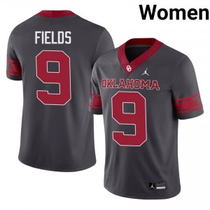 Anthracite Dakoda Fields #9 Sooners Alternate Jersey | Women High School Football Limited Stitched 52458215