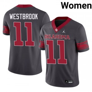 Anthracite Dede Westbrook #11 Oklahoma Alternate Jersey | Women High School Football Limited Stitched 45601266
