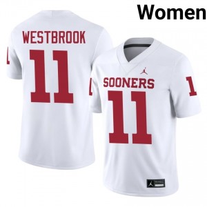 OU Sooners Dede Westbrook #11 White Jersey | Premium Swen NCAA Football Women Apparel 94924411