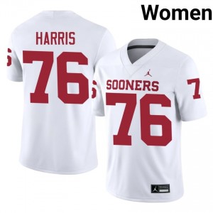 E'Marion Harris #76 OU Jersey | Exclusive White College Football Women Swen 98296438