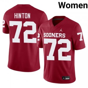 Fred Hinton #72 Sooners Jersey | Gameday Crimson College Football Women Stitched 86178693