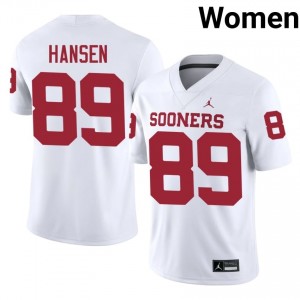 OU Hayden Hansen #89 White Jersey | Premium Swen NCAA Football Women Apparel 40150677