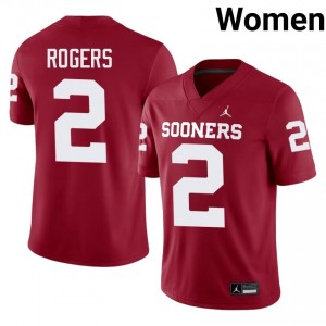 #2 Jahsiear Rogers OKLA Crimson Jersey | Alumni Stitched Women Player Football Gear 36754714