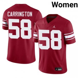 Oklahoma Sooners James Carrington #58 Crimson Throwback Jersey | Pro Cut Embroidery NCAA Football Women Apparel 30426190