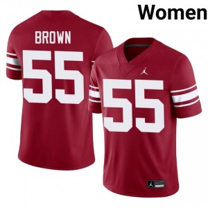 #55 Jammal Brown OU Sooners Crimson Throwback Jersey | Authentic Embroidery Women Player Football Gear 75310980