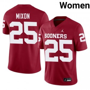 Elite Thread Joe Mixon #25 Sooners Crimson Jersey | Women University Football Stitched Fan Gear 59195820