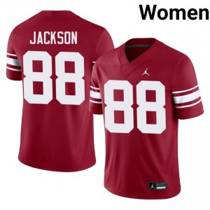 Oklahoma Sooners Keith Jackson #88 Crimson Throwback Jersey | Pro Cut Embroidery NCAA Football Women Apparel 13626114