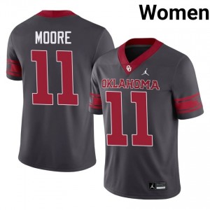 #11 Kristan Moore OKLA Anthracite Alternate Jersey | Classic Stitched Women Player Football Gear 71915056