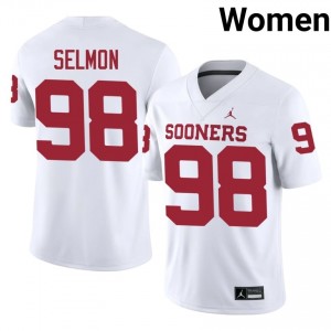 White Lucious Selmon #98 OU Sooners Jersey | Women High School Football Fresh Swen 99769537