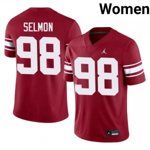 Officially Licensed Lucious Selmon #98 Oklahoma Sooners Crimson Throwback Jersey | Women University Football Embroidery Fan Gear 17913796