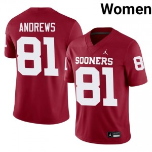 Mark Andrews #81 Sooners Jersey | Gameday Crimson College Football Women Stitched 54352980