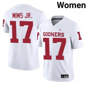 Marvin Mims Jr. #17 OU Sooners Jersey | Exclusive White College Football Women Swen 64933056