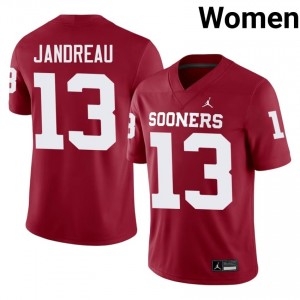 Niko Jandreau #13 Oklahoma Jersey | Gameday Crimson College Football Women Stitched 80852061