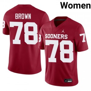 OKLA Orlando Brown #78 Crimson Jersey | Genuine Stitched NCAA Football Women Apparel 81651449