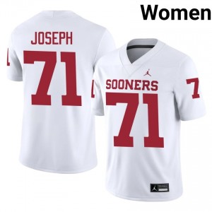 Durable Peyton Joseph #71 OU White Jersey | Women University Football Swen Fan Gear 71995320