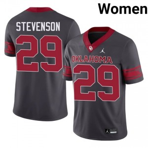 Anthracite Rhamondre Stevenson #29 Sooners Alternate Jersey | Women High School Football Limited Stitched 45288770