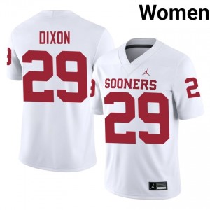 Durable Ricky Dixon #29 Sooners White Jersey | Women University Football Swen Fan Gear 21783891