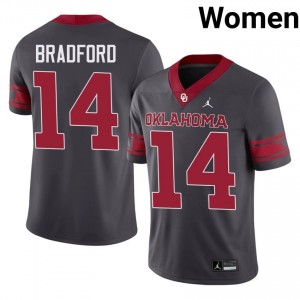 #14 Sam Bradford OKLA Anthracite Alternate Jersey | Classic Stitched Women Player Football Gear 72465326