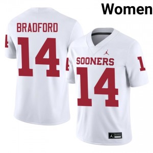 Sam Bradford #14 Sooners Jersey | Exclusive White College Football Women Swen 55069507