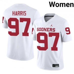 White Tommie Harris #97 OU Jersey | Women High School Football Fresh Swen 28472159