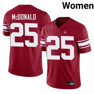 Crimson Tommy McDonald #25 OU Sooners Throwback Jersey | Women High School Football Licensed Embroidery 10468183