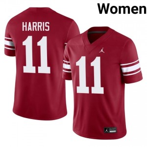 Officially Licensed Trell Harris #11 Oklahoma Sooners Crimson Throwback Jersey | Women University Football Embroidery Fan Gear 22393257