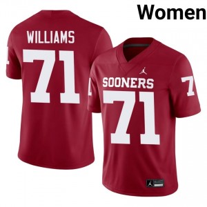 Crimson Trent Williams #71 Sooners Jersey | Women High School Football Moisture Wicking Stitched 38767698