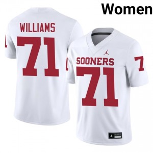 Durable Trent Williams #71 OU Sooners White Jersey | Women University Football Swen Fan Gear 33250279