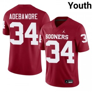 #34 Adepoju Adebawore OU Crimson Jersey | Alumni Stitch Youth Player Football Gear 18655381