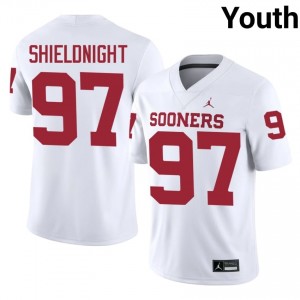 Oklahoma Sooners Alex Shieldnight #97 White Jersey | Premium Embroidery NCAA Football Youth Apparel 80805306