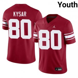 #80 Bergin Kysar Sooners Crimson Throwback Jersey | Authentic Stitched Youth Player Football Gear 96205905