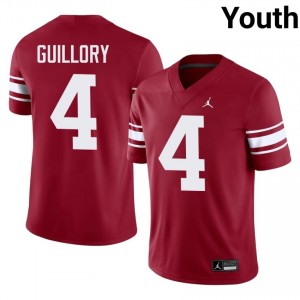 Oklahoma Courtland Guillory #4 Crimson Throwback Jersey | Pro Cut Stitched NCAA Football Youth Apparel 62943982