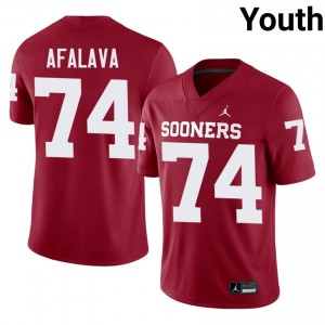 Elite Thread Darius Afalava #74 OU Crimson Jersey | Youth University Football Stitch Fan Gear 35084731