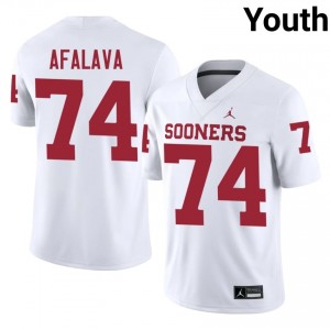 Darius Afalava #74 Oklahoma Sooners Jersey | Exclusive White College Football Youth Embroidery 72877180