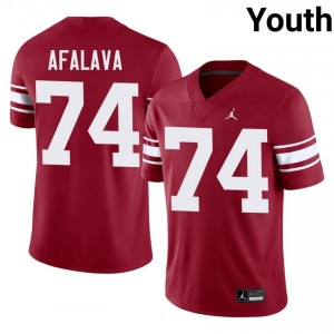 Sooners Darius Afalava #74 Crimson Throwback Jersey | Pro Cut Stitched NCAA Football Youth Apparel 16995159