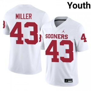 White Grayson Miller #43 OU Sooners Jersey | Youth High School Football Fresh Embroidery 52656079