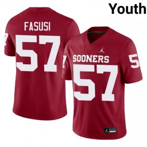 Crimson Gunnar Allen #57 OU Sooners Jersey | Youth High School Football Moisture Wicking Stitch 19216455