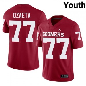 Crimson Heath Ozaeta #77 Sooners Jersey | Youth High School Football Moisture Wicking Stitch 89445844