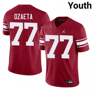 Heath Ozaeta #77 OKLA Throwback Jersey | Iconic Crimson College Football Youth Stitched 72592319